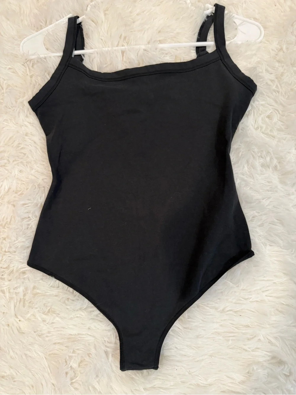 SKIMS Classic Black Scoop-Neck One-Piece Bodysuit